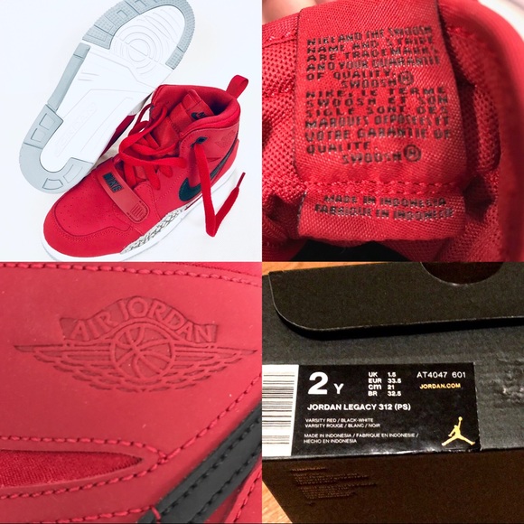 LAST! 5 Star NWT Kids Jordan Legacy 312 Red Toro - Picture 5 of 6